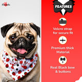 PawsIndia Strawberry  Pattern Tuxedo Bandana With Matching Bow For Pets