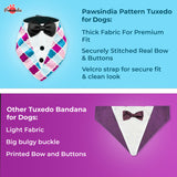 PawsIndia Colorful Pattern Tuxedo Bandana With Black Bow For Pets