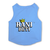 PawsIndia Sleeveless Printed Dog T-Shirt - Rani Beti