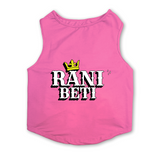 PawsIndia Sleeveless Printed Dog T-Shirt - Rani Beti