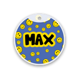 Customized Pet Id Tag - Smiley Print