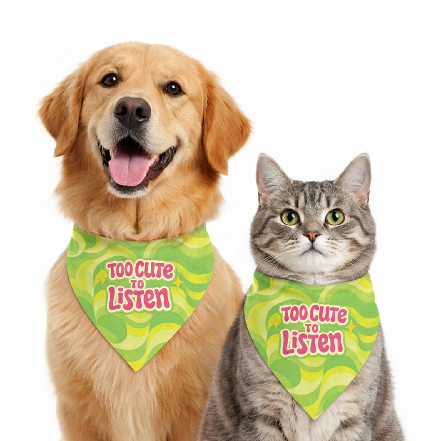 PawsIndia Pet Bandana - Too Cute to Listen
