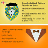 PawsIndia Duck Pattern Tuxedo Bandana With Matching Bow For Pets