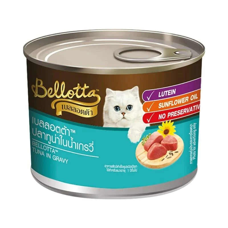Bellotta Premium Wet Cat Food - Tuna in Gravy 185g Tins
