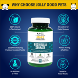 Jolly Good Pets Boswellia Joint & Mobility Support Supplement for Dogs & Cats I 60 Capsules