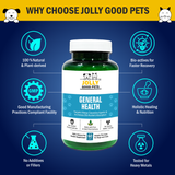 Jolly Good Pets General Health Support Supplement for Dogs & Cats I 60 Capsules