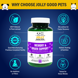 Jolly Good Pets Memory & Brain Support Supplement for Dogs & Cats I 60 Capsules