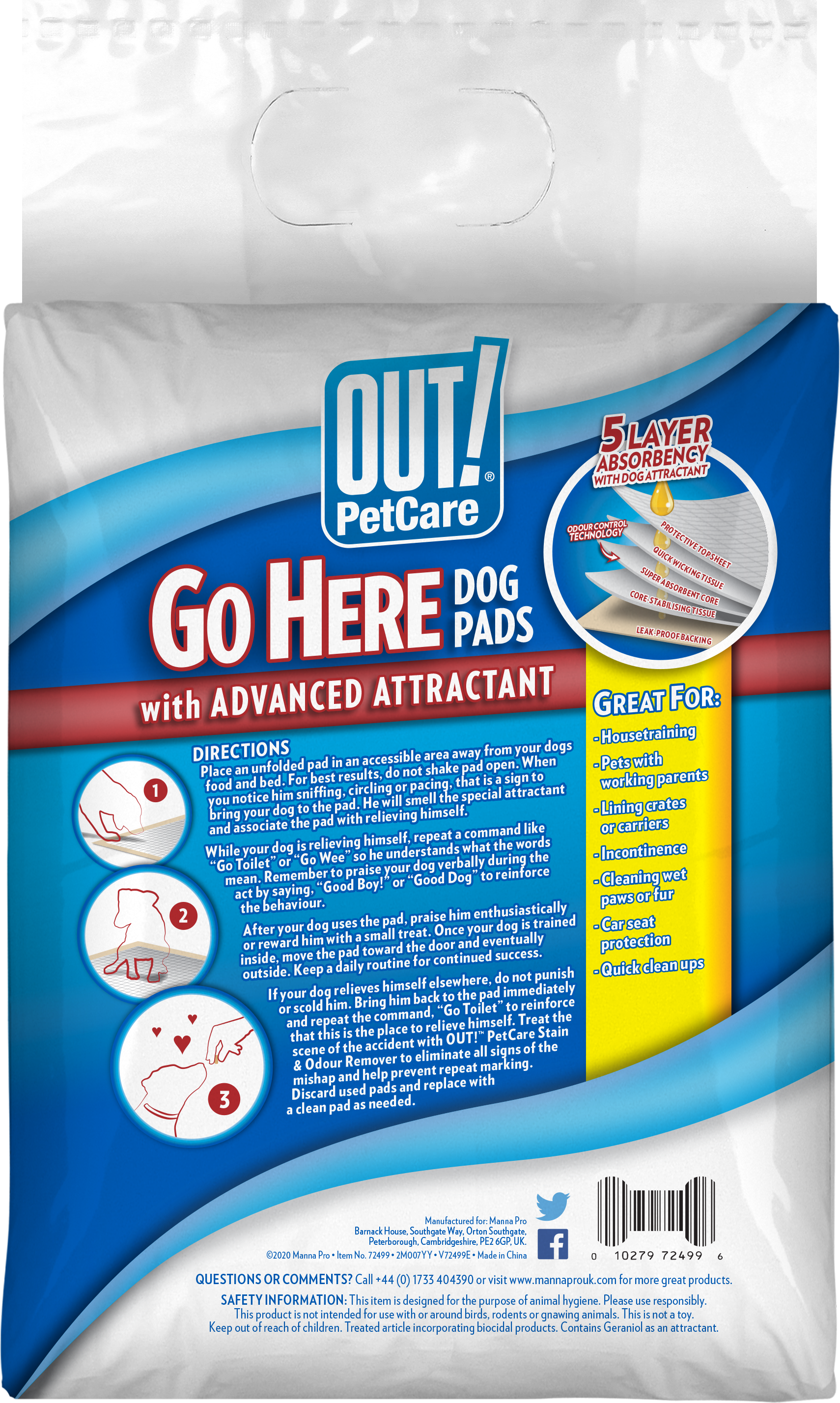 Out Moisture Lock Training Pads 22 x 22 inch Pawsindia