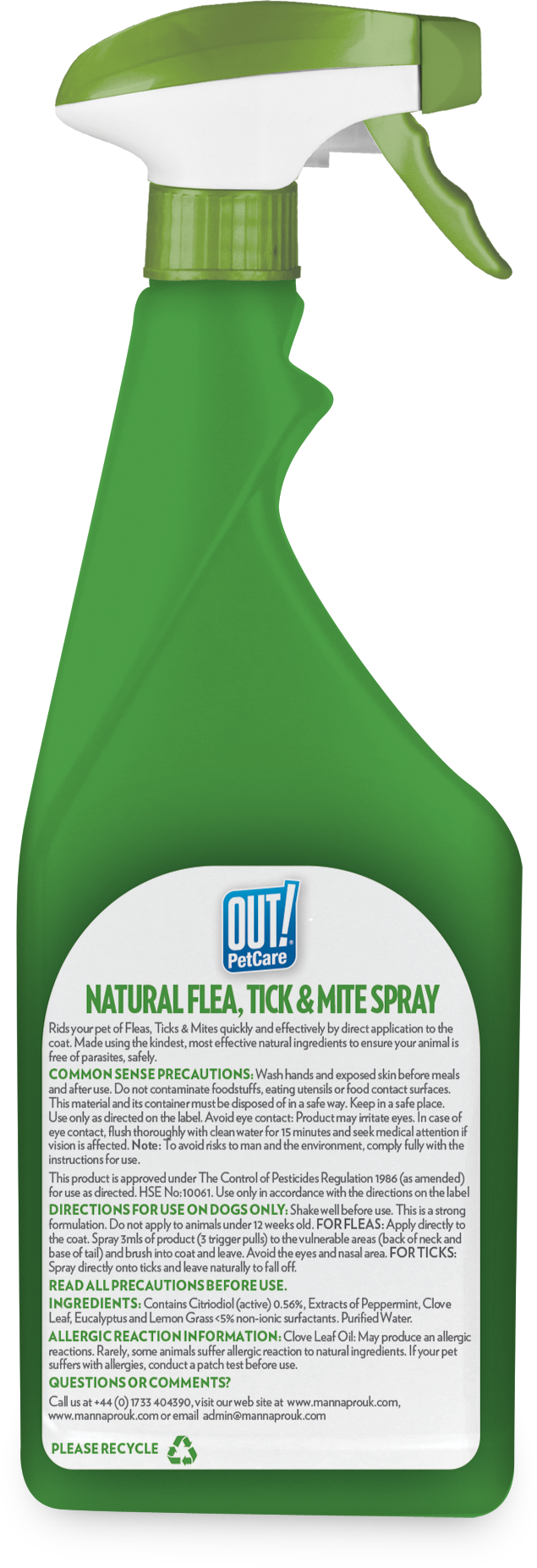 OUT! Natural Flea & Tick Spray 500 ml