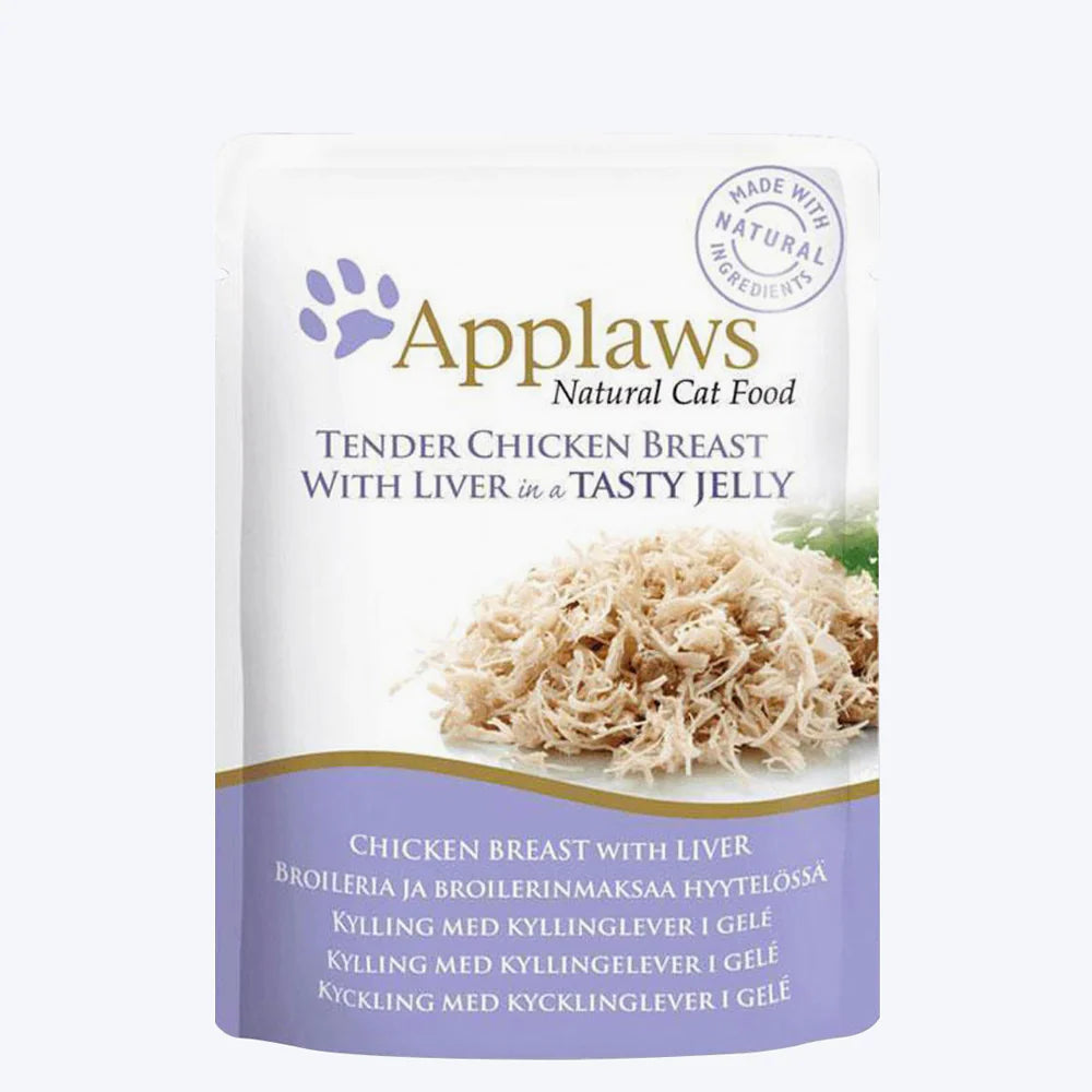 Applaws Natural Tender 55% Chicken Breast with Liver in Jelly Wet Cat Food - 70 g