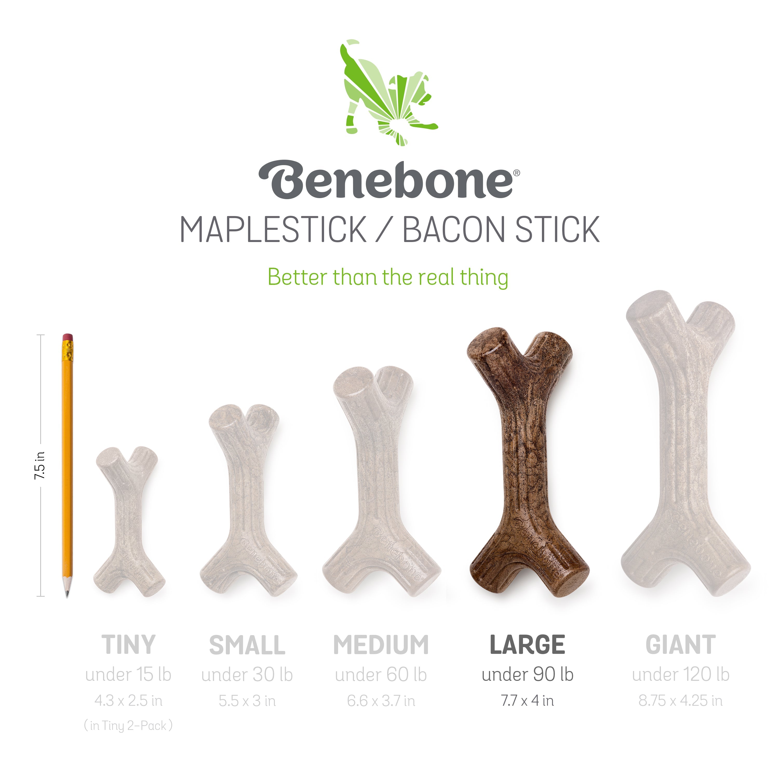 Benebone's Bacon Stick Durable Dog Chew Toy