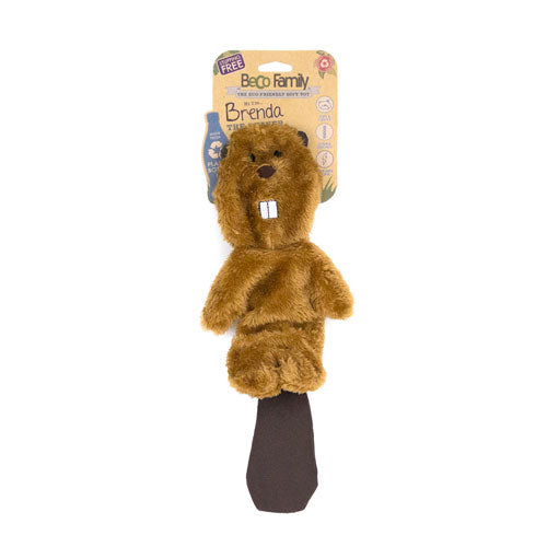 Beco Pet Stuffing Free Beaver Toy for Dogs - Brown