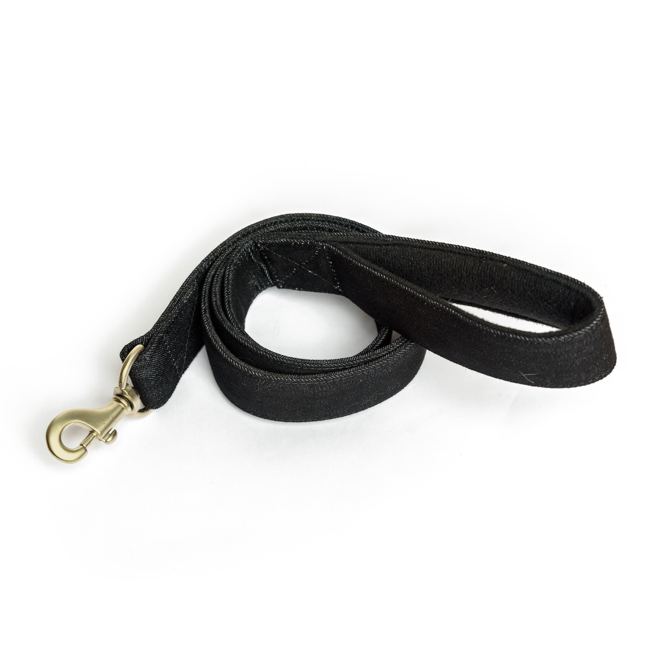 Black Denim Leash with Padded Handle