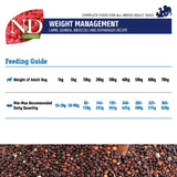 N&D Quinoa Weight Management Dry Dog Food, Grain-Free, Adult Breed, 2.5-kg, Lamb Broccoli and Asparagus