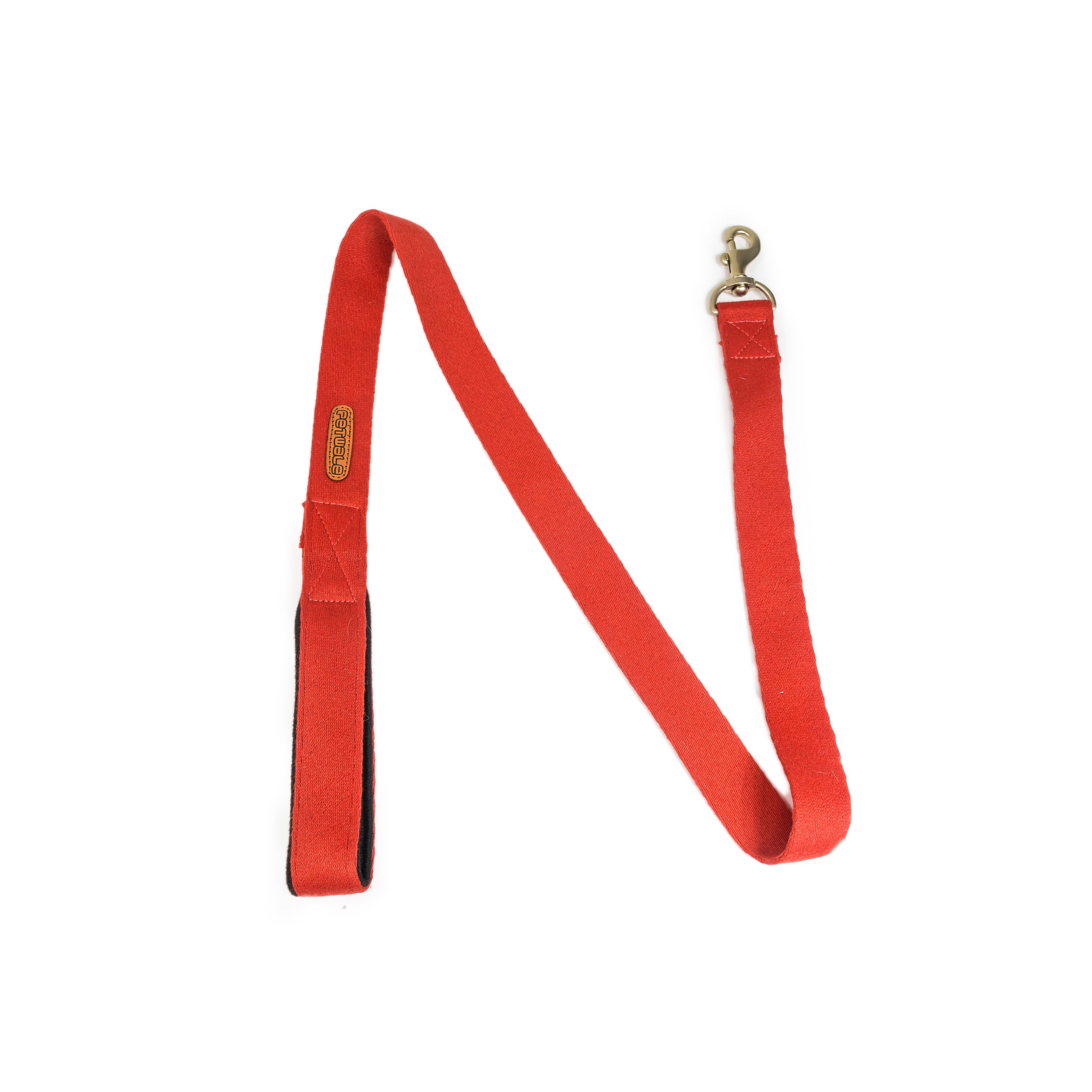 Cotton Red Leash with Padded Handle (Red)