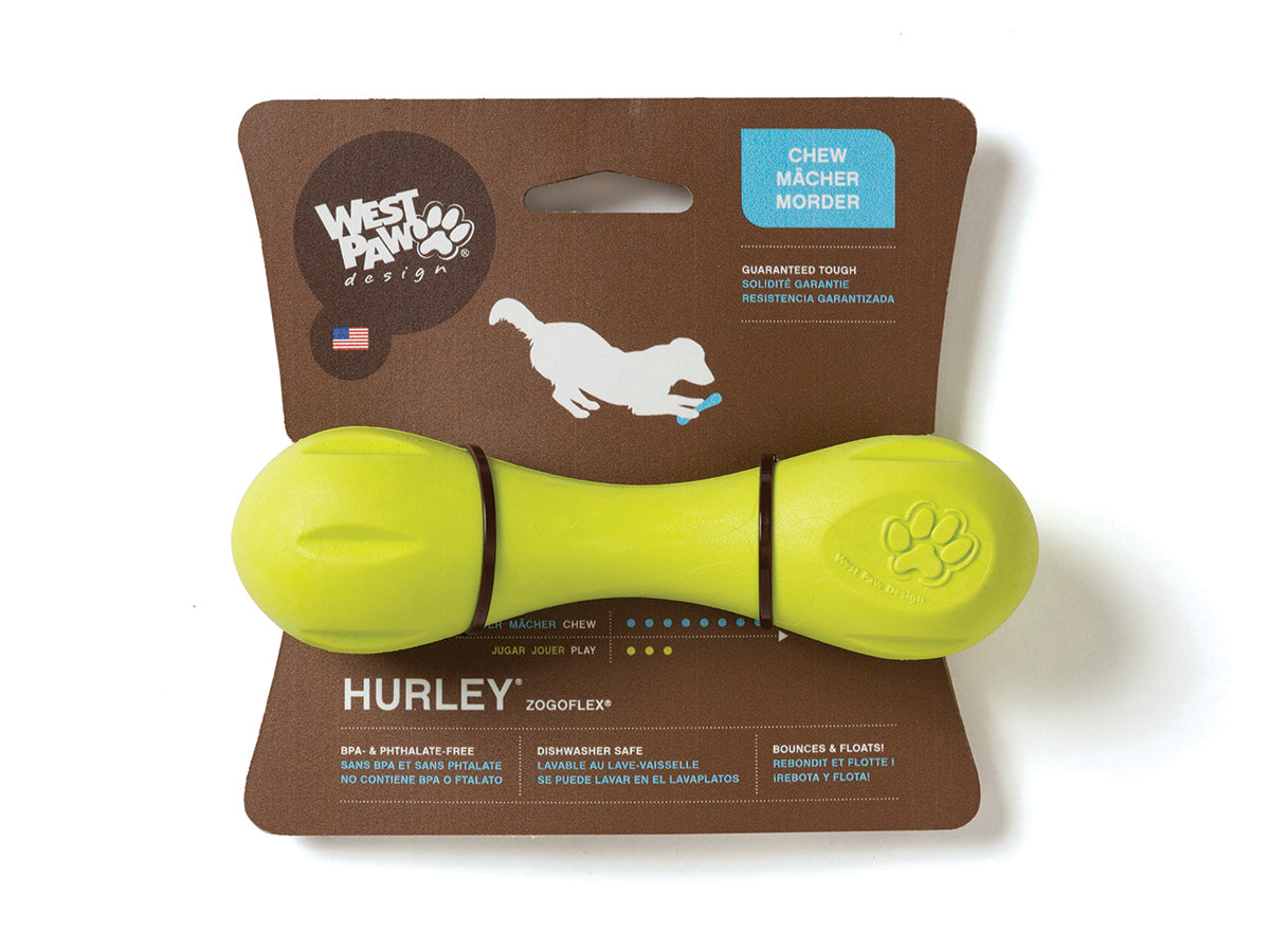 West Paw Zogoflex Hurley Durable Bone Chew Toy for Dogs - Granny Smith