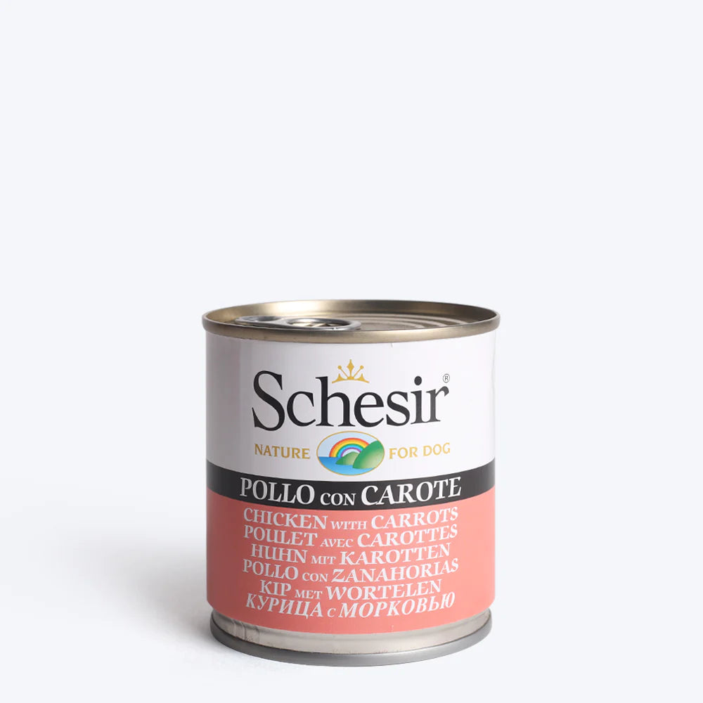 Schesir Canned 46% Chicken with Carrot Wet Dog Food - 285 g