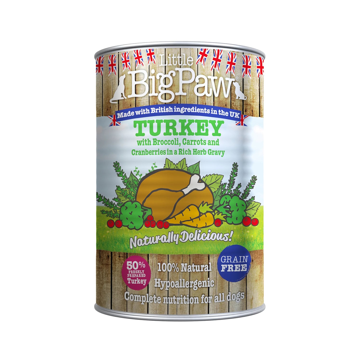 Little Big Paw Turkey,Cranberries,Brocolli,Carrot & Herbs For Adult Dogs -12*120gm