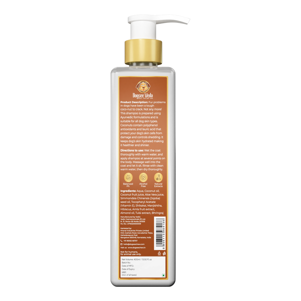 Dogsee Veda Coconut: Shed Control Dog Shampoo
