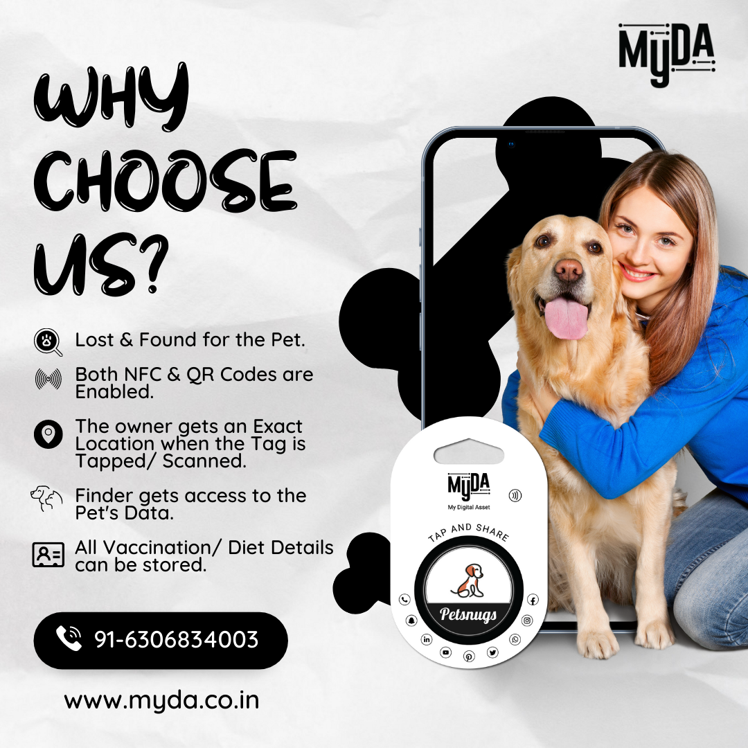 Pet Tags NFC/ QR Enabled for Dogs & Cats