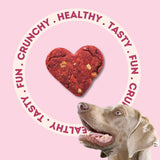 Freshwoof - Mini Hearts Handmade Cookies for Dogs (Peanut Butter & Beetroot | Set of 2)