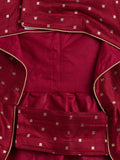 Vastramay Dogs' Maroon And Gold Silk Blend Dress