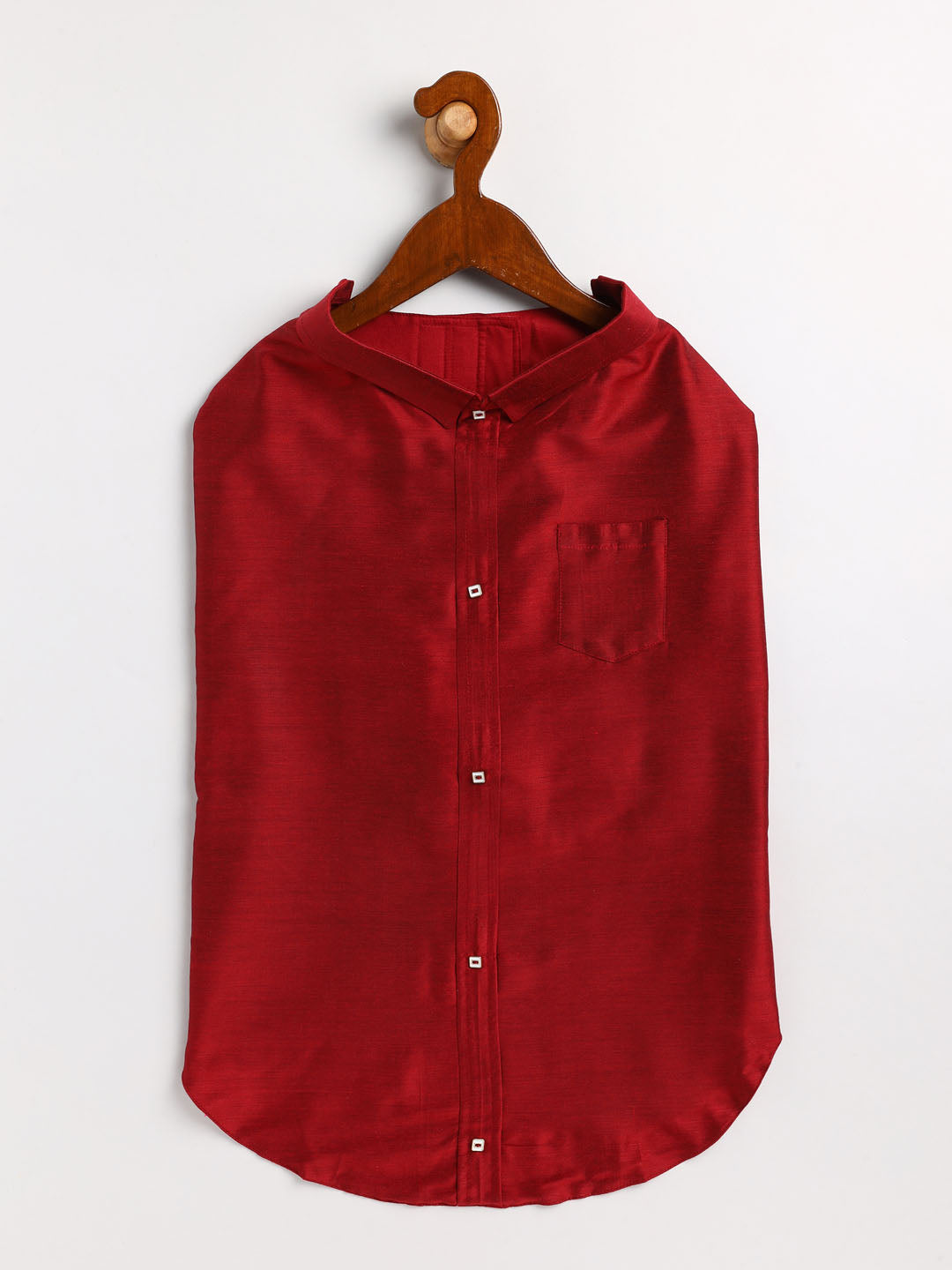 Vastramay Dogs' Cotton Blend Maroon Shirt With Angavastram