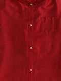 Vastramay Dogs' Cotton Blend Maroon Shirt With Angavastram