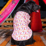 Vastramay Dogs' White Abstract Printed Cotton Blend Ethnic Jacket