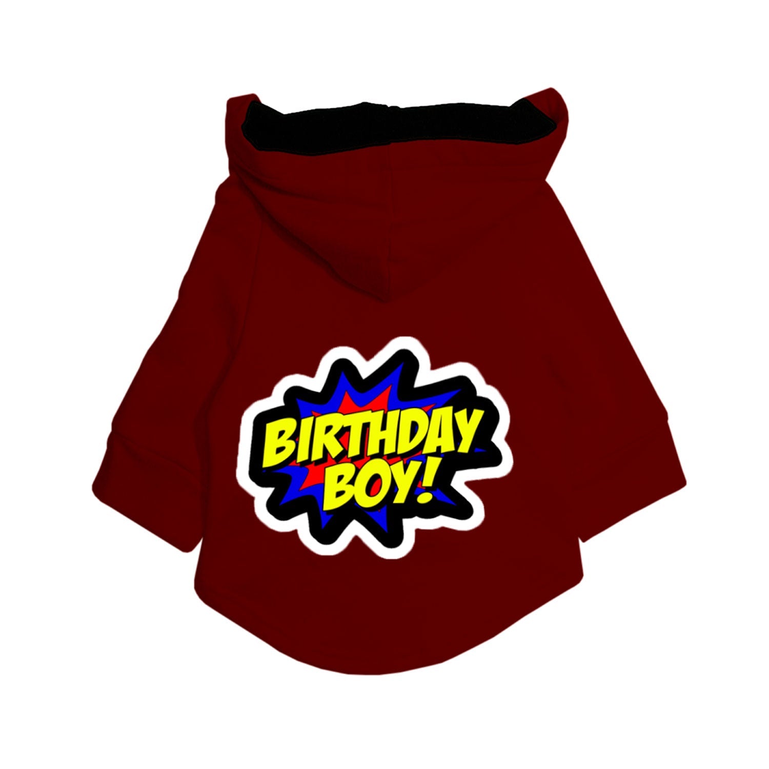 Ruse / Maroon / birthday-boy-dog-hoodie