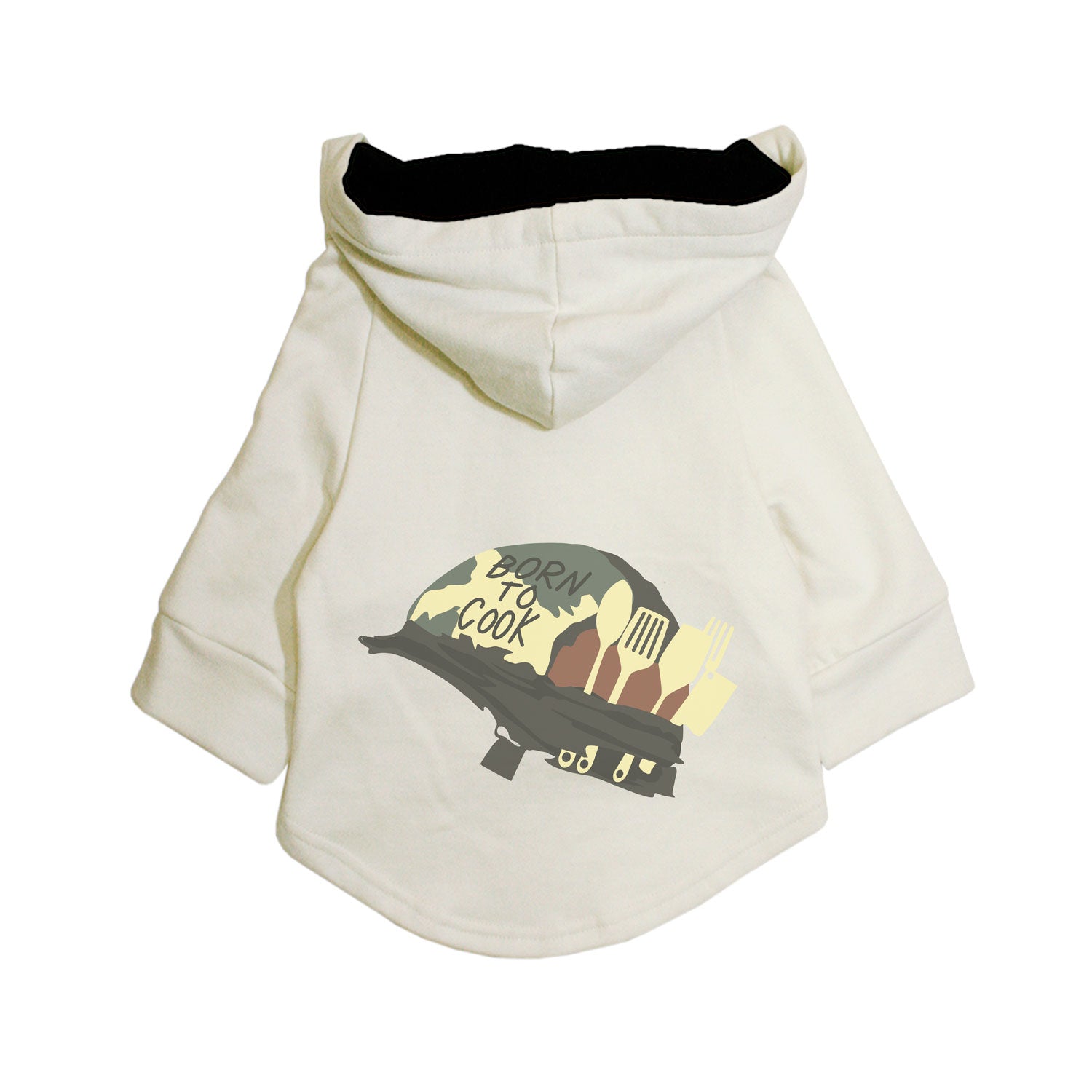 Ruse / White / born-to-cook-dog-hoodie-7