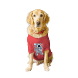 Ruse XX-Small (Chihuahuas, Papillons) / Poppy Red Ruse Basic Crew Neck 'Astronaut Ice Cream' Printed Half Sleeves Dog Tee