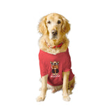 Ruse XX-Small (Chihuahuas, Papillons) / Poppy Red Ruse Basic Crew Neck 'Bosspup' Printed Half Sleeves Dog Tee