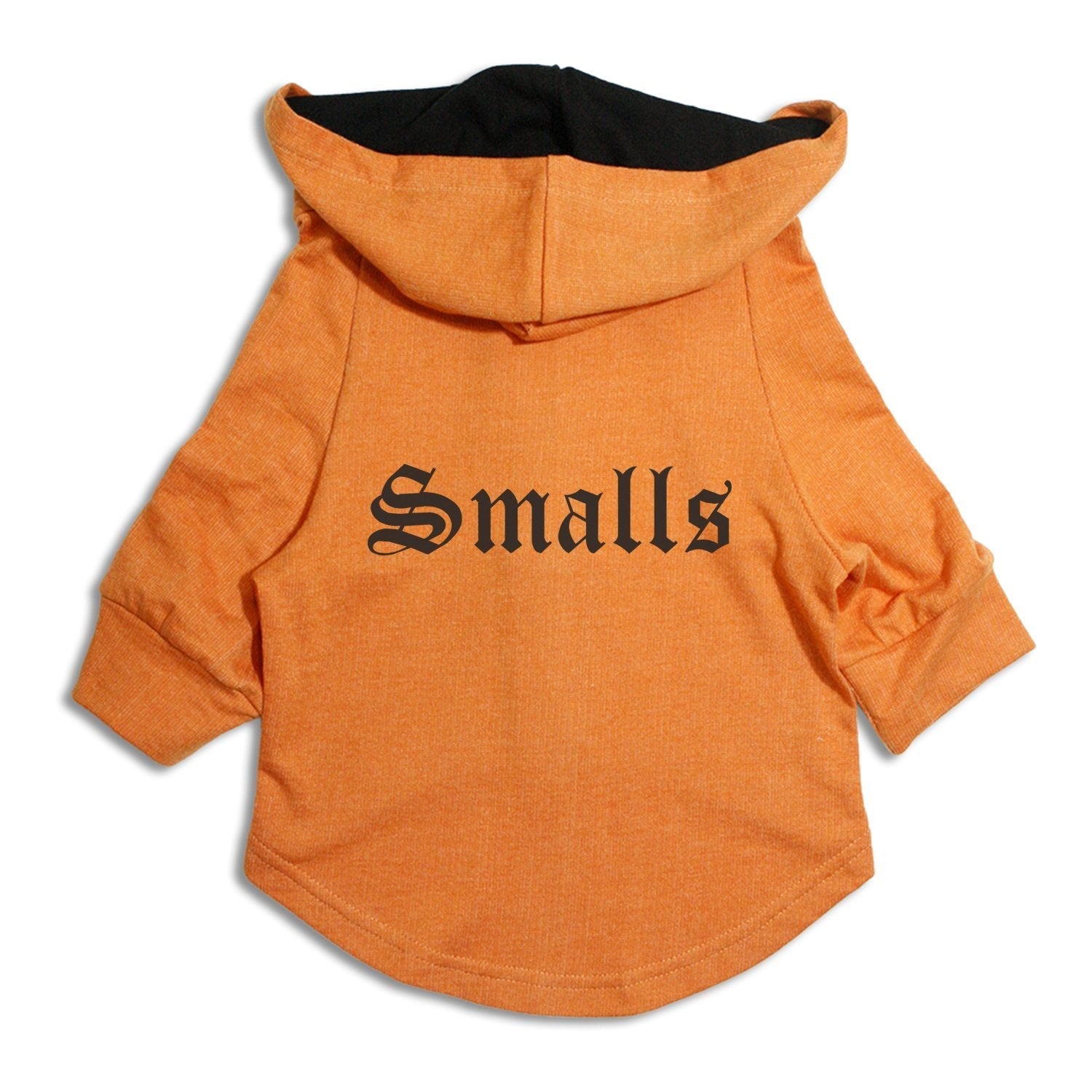 Ruse XX-Small (Chihuahuas, Papillons) / Orange/Black "Smalls" Dog Hoodie Jacket