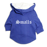 Ruse XX-Small (Chihuahuas, Papillons) / Royal blue/White "Smalls" Dog Hoodie Jacket
