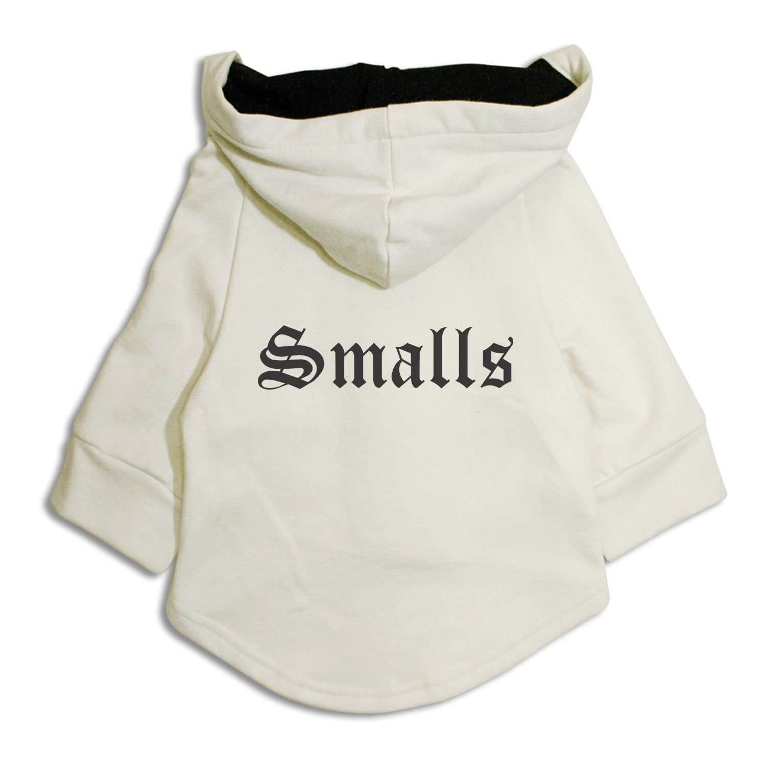 Ruse XX-Small (Chihuahuas, Papillons) / White/Black "Smalls" Dog Hoodie Jacket