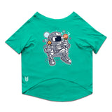 Ruse / Aqua Green Ruse Basic Crew Neck 'Astronaut Ice Cream' Printed Half Sleeves Dog Tee11