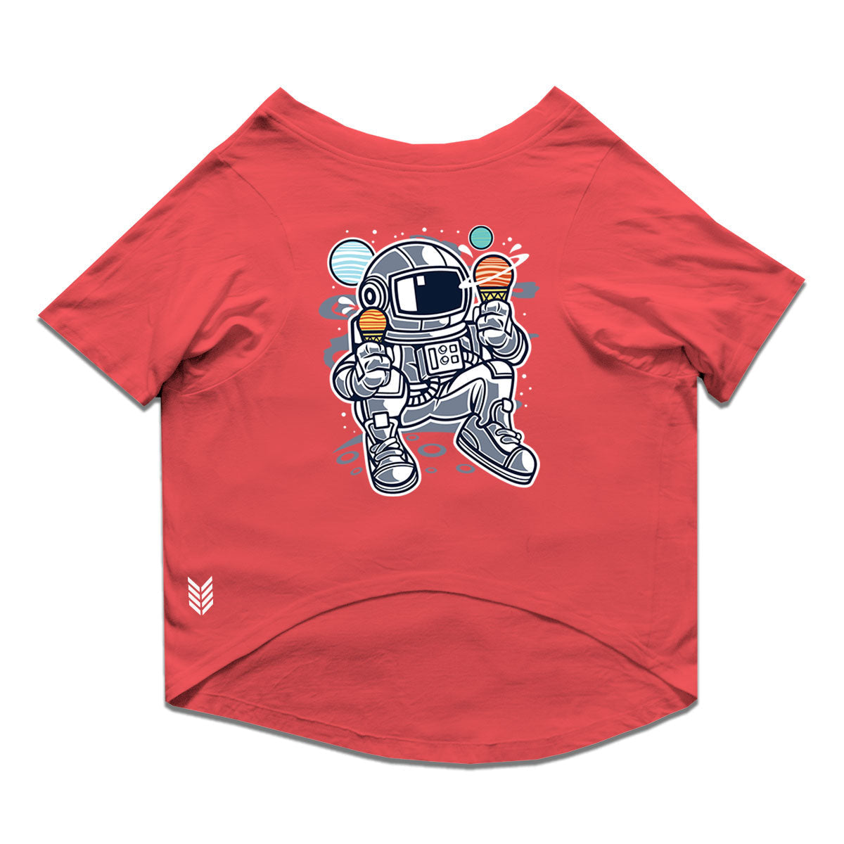Ruse / Poppy Red Ruse Basic Crew Neck 'Astronaut Ice Cream' Printed Half Sleeves Dog Tee16