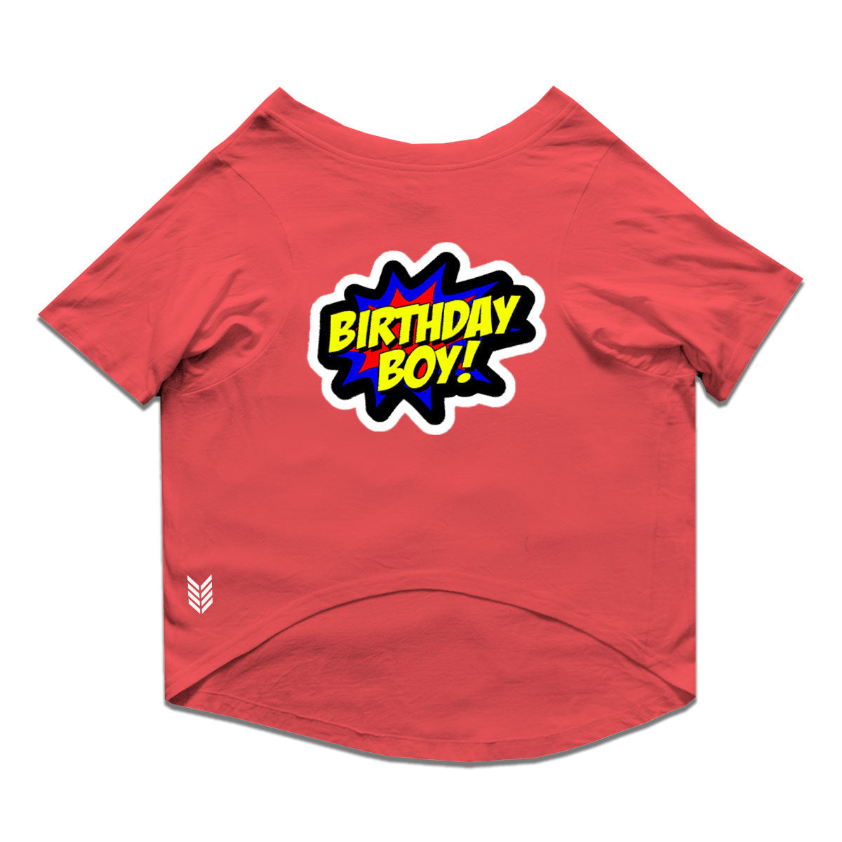 Ruse / Poppy Red Ruse Basic Crew Neck 'Birthday Boy' Printed Half Sleeves Dog Tee16