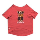Ruse / Poppy Red Ruse Basic Crew Neck 'Bosspup' Printed Half Sleeves Dog Tee16