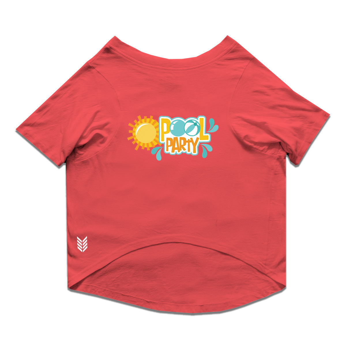 Ruse / Poppy Red Ruse Basic Crew Neck 'Pool Party' Printed Half Sleeves Dog Tee16