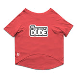Ruse / Poppy Red Ruse Basic Crew Neck 'The Birthday Dude' Printed Half Sleeves Dog Tee9
