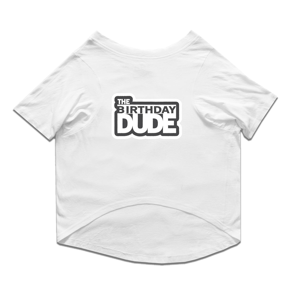 Ruse / White Ruse Basic Crew Neck 'The Birthday Dude' Printed Half Sleeves Dog Tee11