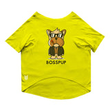 Ruse / Yellow Ruse Basic Crew Neck 'Bosspup' Printed Half Sleeves Dog Tee11