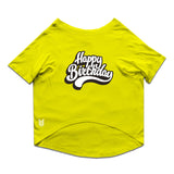 Ruse / Yellow Ruse Basic Crew Neck 'Happy Birthday' Printed Half Sleeves Dog Tee11